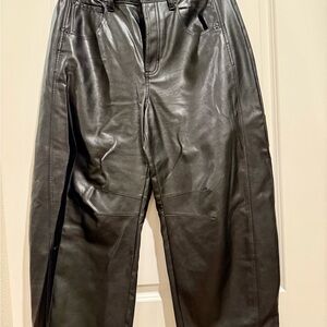 We the free black faux leather barrel pant